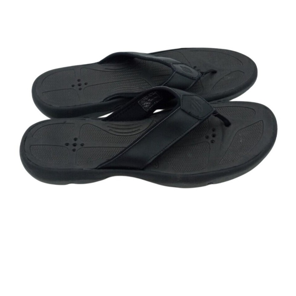K-Swiss Performance Flip Flop Mens 13 Black Leather Athletic Thong Sandals 02/11